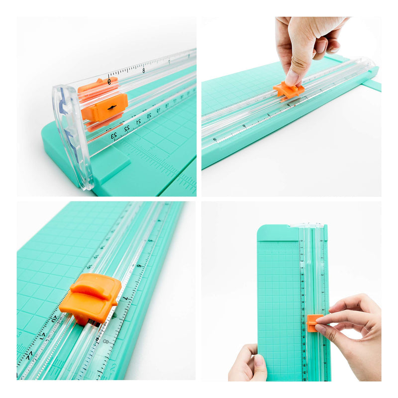[Australia - AusPower] - Paper Cutter A5 Paper Trimmer Titanium Scrapbooking Tool with Automatic Security Safeguard and Side Ruler for Scrapbooking, Picture Cutting, Label Design, Photos，Comes with a replacement cutting blade 