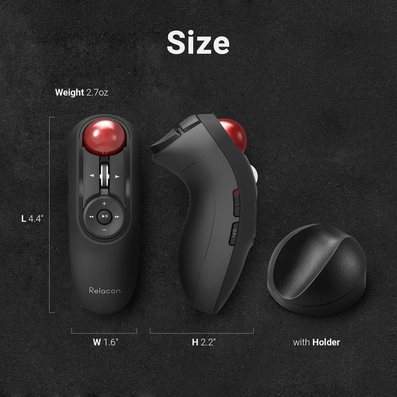 [Australia - AusPower] - ELECOM 2.4GHz Wirelss Handheld Thumb Control Trackball Mouse, Ergonomic Design,10-Button Function with Smooth Tracking, Optical Gaming Sensor, Left Right Handed Mice, for Windows and Mac (M-RT1DRBK 