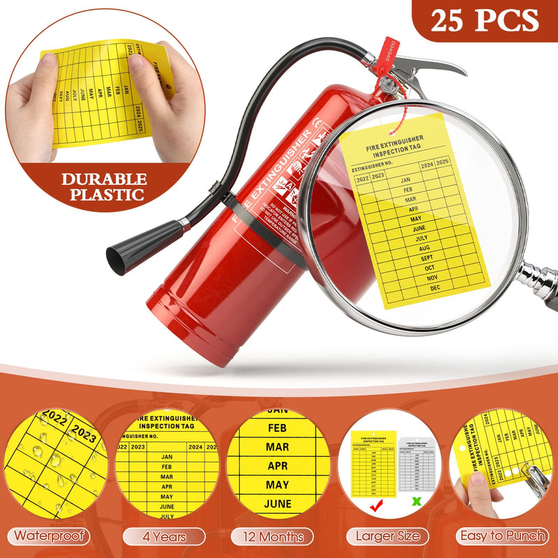 [Australia - AusPower] - Monthly Fire Extinguisher Inspection Tags Set Including 4 Years Maintenance Tags Plastic Tamper Seals Fire Extinguisher Pull Pins Numbered Security Tags with Handheld Hole Puncher (76) 76 