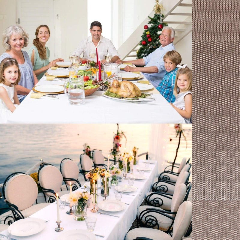 [Australia - AusPower] - FGSAEOR Placemats Place Mats for Kitchen Dining Table, Heat-Resistant StainAnti-Skid Washable PVC Table Mats, Easy to Cleaning Woven Vinyl Dinner Mats (Gold, 6 Pack) Gold 