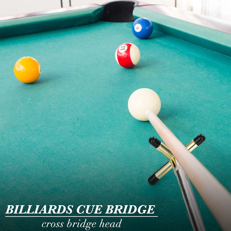 [Australia - AusPower] - Skylety Retractable Billiards Cue Stick Bridge with Removable Brass Bridge Head, Billiards Pool Cue Accessory for Pool Table 