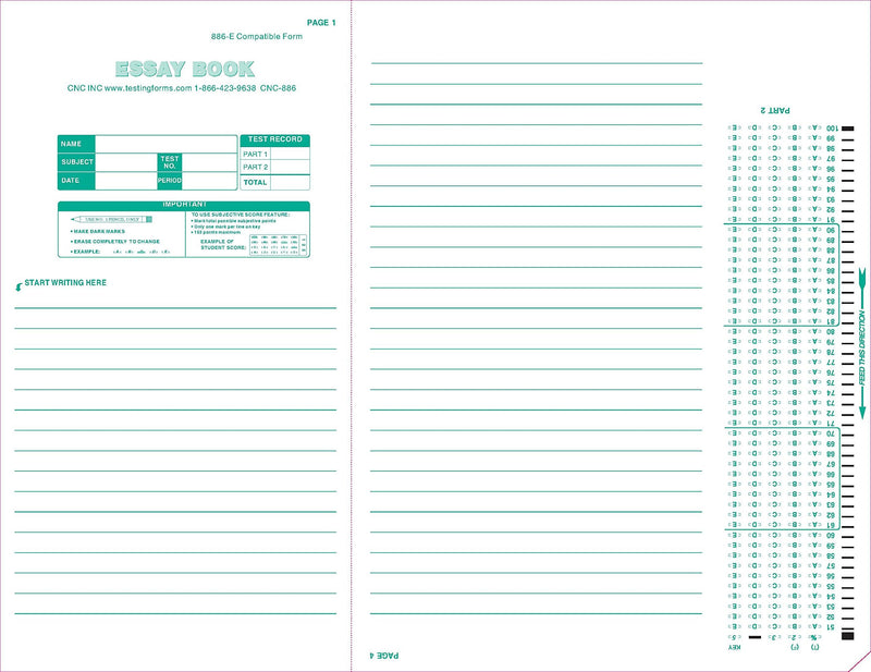 [Australia - AusPower] - TEST-886E 886-E 100 Question Compatible Testing Forms (50 Sheet Pack) 