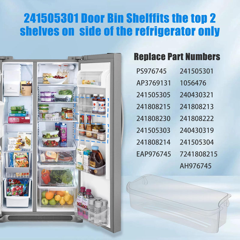 [Australia - AusPower] - 241505301 Door Shelf Bin, Refrigerator Door Shelf Bin Replaces 240430319, 240430321, 241505305, 241808215, AP3769131, AH976745, EA976745 