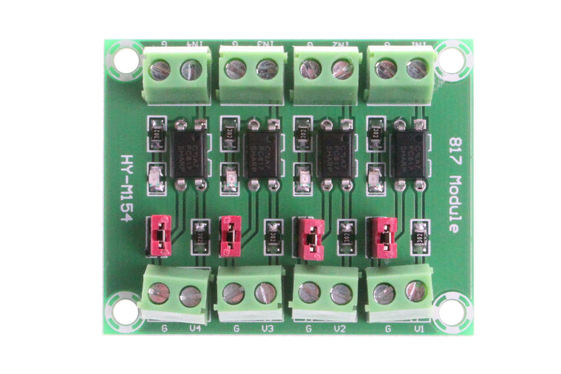 [Australia - AusPower] - NOYITO PC817 4-Channel Optocoupler Isolation Board Voltage Converter Adapter Module 3.6-30V Driver Photoelectric Isolated Module 