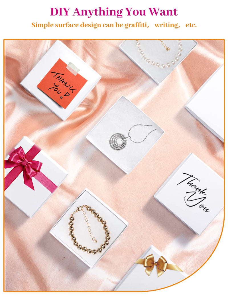 [Australia - AusPower] - MESHA Cardboard Jewelry Gift Boxes for shipping, Small Gift boxes for Necklace Ring Bracelet Earring Cotton Filled Jewlery Box with Lids, White 3.5x3.5x1" Inch, 20 Pieces 3.5x3.5x1 Inch (Pack of 20) 