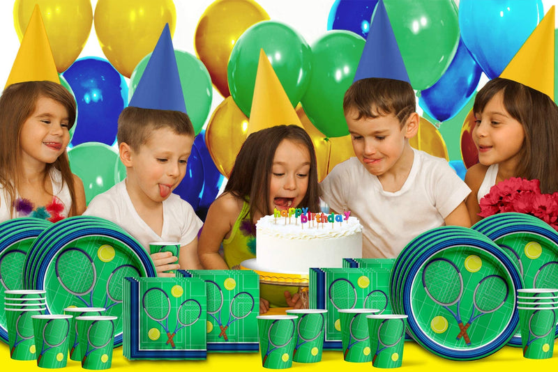 [Australia - AusPower] - Tennis Birthday Party Supplies Set Plates Napkins Cups Tableware Kit for 16 