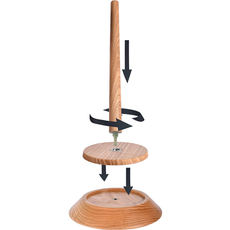 [Australia - AusPower] - BarvA Big Wood Yarn Holder Set Advanced Metal Twirling Mechanism Lazy Susan Stand Ball Spindle Sewing Crocheting Tool Wool Cord Organizer Ribbon Storage Knitting Embroidery Thread Crochet Accessories Natural 