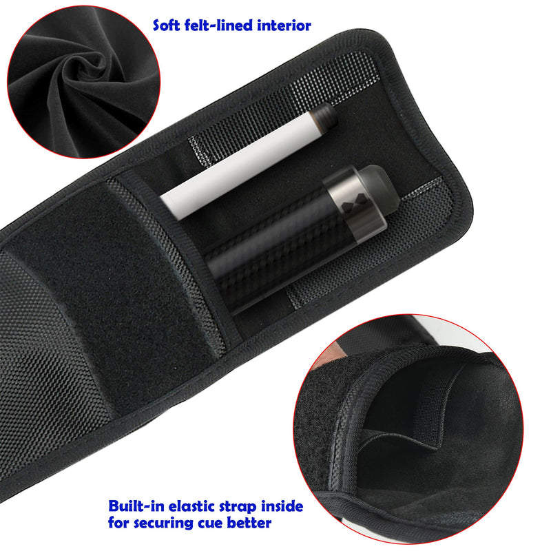 [Australia - AusPower] - Cosmos Billiard Pool Cue Stick Carrying Case Bag Snooker Cue Stick Storage Pouch Holder for 1/2 Billiard Cue Stick (Holds 1 Butt / 1 Shaft) Black Color 