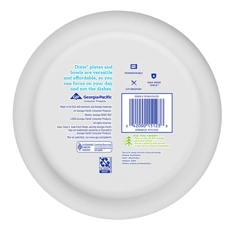 [Australia - AusPower] - Dixie Everyday Paper Plates, 6 7/8", Dessert or Snack Size Printed Disposable Plates, 50 count (1 Pack of 50 Plates) 