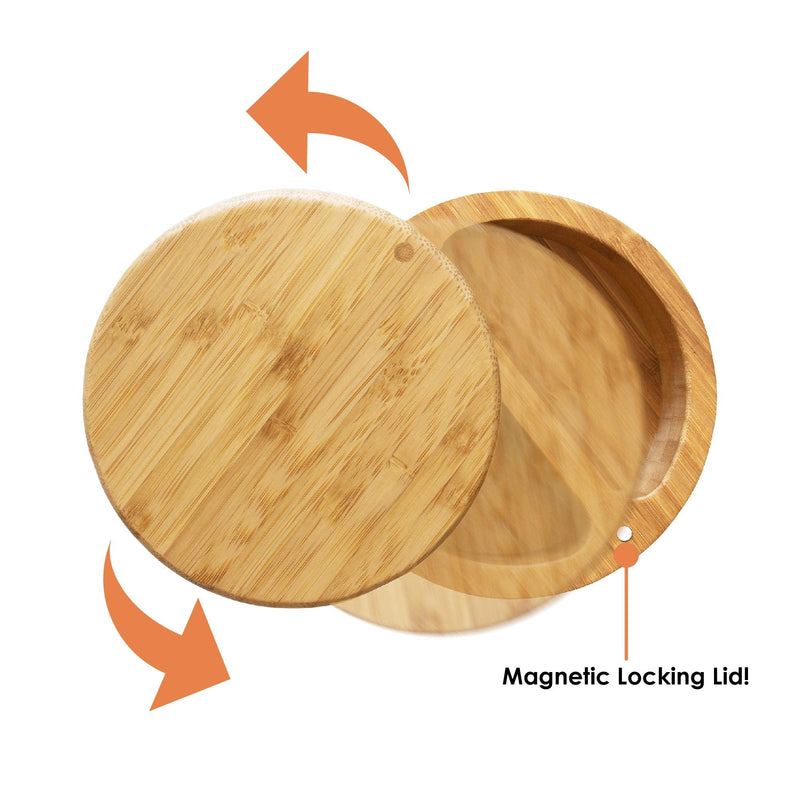 [Australia - AusPower] - Totally Bamboo Salt Keeper Duet Salt and Pepper Bowl, Salt Cellar and Storage Box with Two Compartments, Magnetic Swivel Lid 