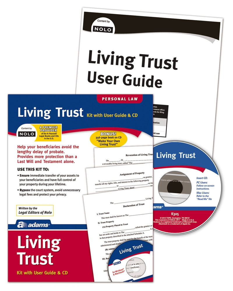 [Australia - AusPower] - Adams Living Trust Kit, Forms and Instructions, Includes CD (K305) , White 