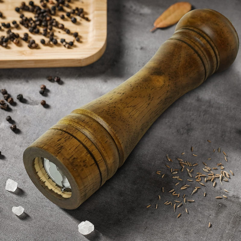 [Australia - AusPower] - Auhafaly Wooden Pepper Mill or Salt Mill Best Pepper or Salt Grinder Wood with a Adjustable Ceramic Rotor and easily refillable - Oak Wood Pepper Grinder for your kitchen 