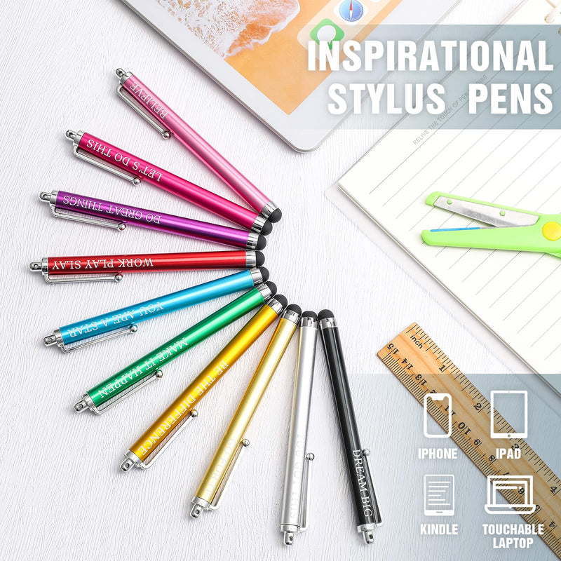 [Australia - AusPower] - 20 Pieces Inspirational Stylus Pens for Touch Screens, Universal Touch Screen Capacitive Stylus Compatible with Kindle iPad iPhone Samsung, Stylus Pens for Arthritis, Student, Colleagues, and Teachers 