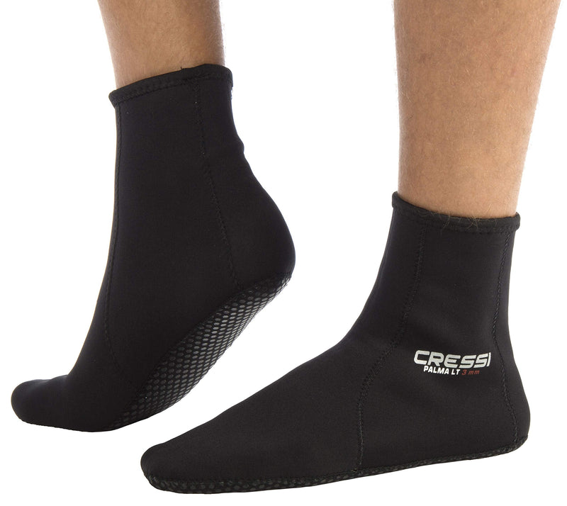 [Australia - AusPower] - Short Premium Neoprene Diving Socks 3mm | PALMA ST by Cressi: quality since 1946 X-Small-Small Black/Black 