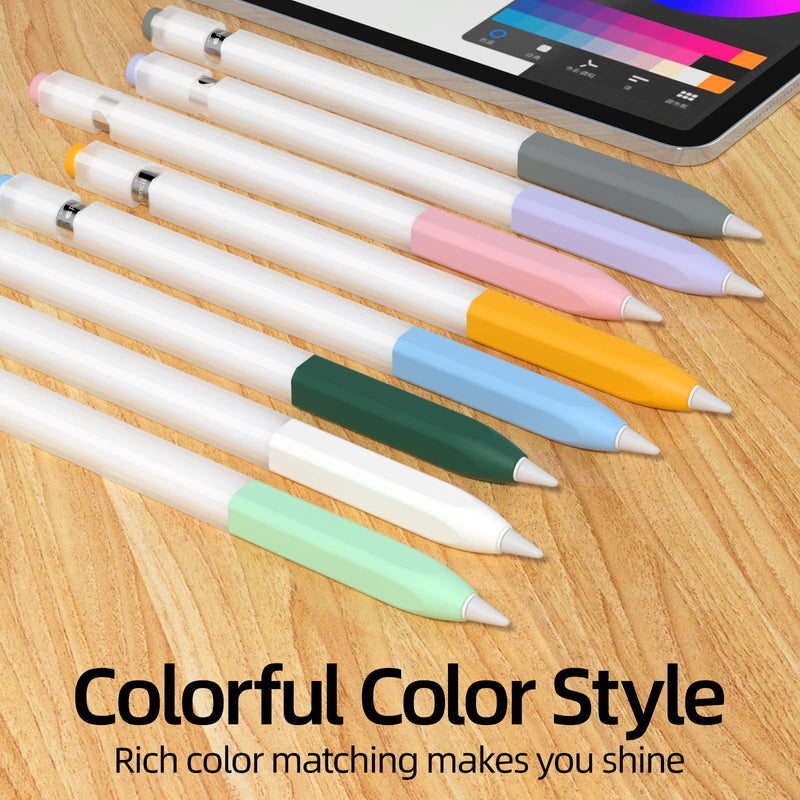 [Australia - AusPower] - JOOSKO Pencil Case Compatible with Apple Pencil 1st Generation Case, [2 Pack] Soft Silicone Pencil Case， [with 10 Pencil tip Cover] for Apple Pencil 1st Generation. (Black, Black) Black, Black 