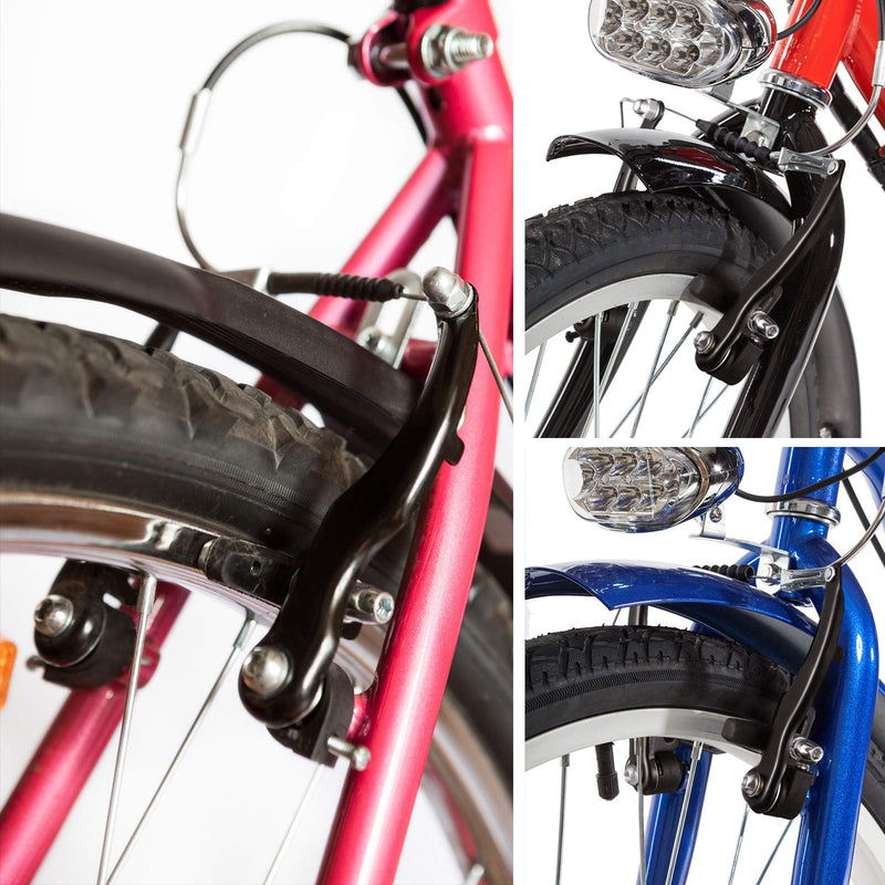 [Australia - AusPower] - Riakrum 2 Sets Bike Brakes Include 2 Pairs V-Type Brakes with 2 Pieces Braking Cables and 4 Pieces Cable End Caps for Mountain Bikes 