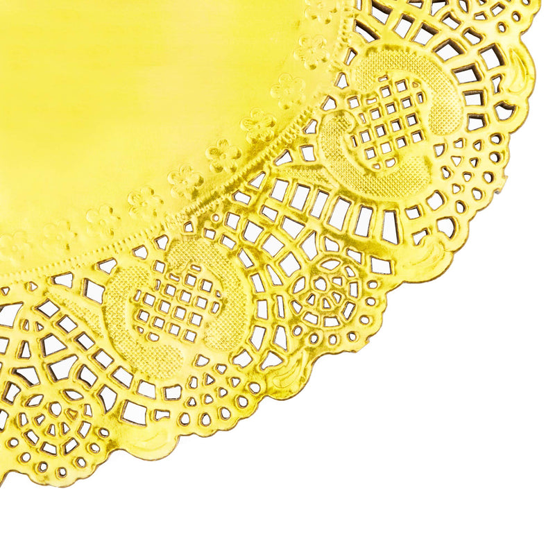 [Australia - AusPower] - Oval Lace Paper Doilies for Birthdays, Cinco de Mayo (Gold, 100 Pack) 