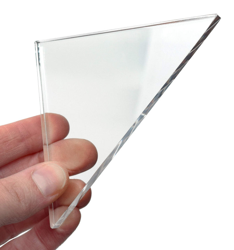 [Australia - AusPower] - Right Angle Refraction Prism, Acrylic, 0.4" Long, 3.25" Wide, 3.25" Tall - Useful for Experiments in Optics, Light Refraction & Wavelengths - Eisco Labs 