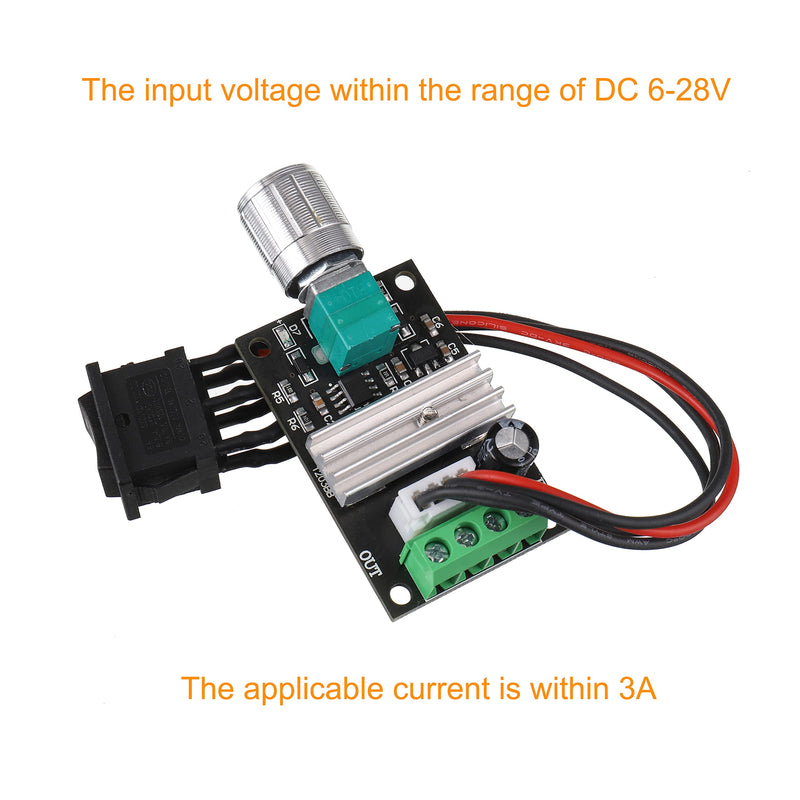 [Australia - AusPower] - BOJACK 6V 12V 24V 28V 3A 80W DC Motor Speed Controller (PWM) Speed Adjustable Reversible Switch 1203BB DC Motor Driver Reversing 