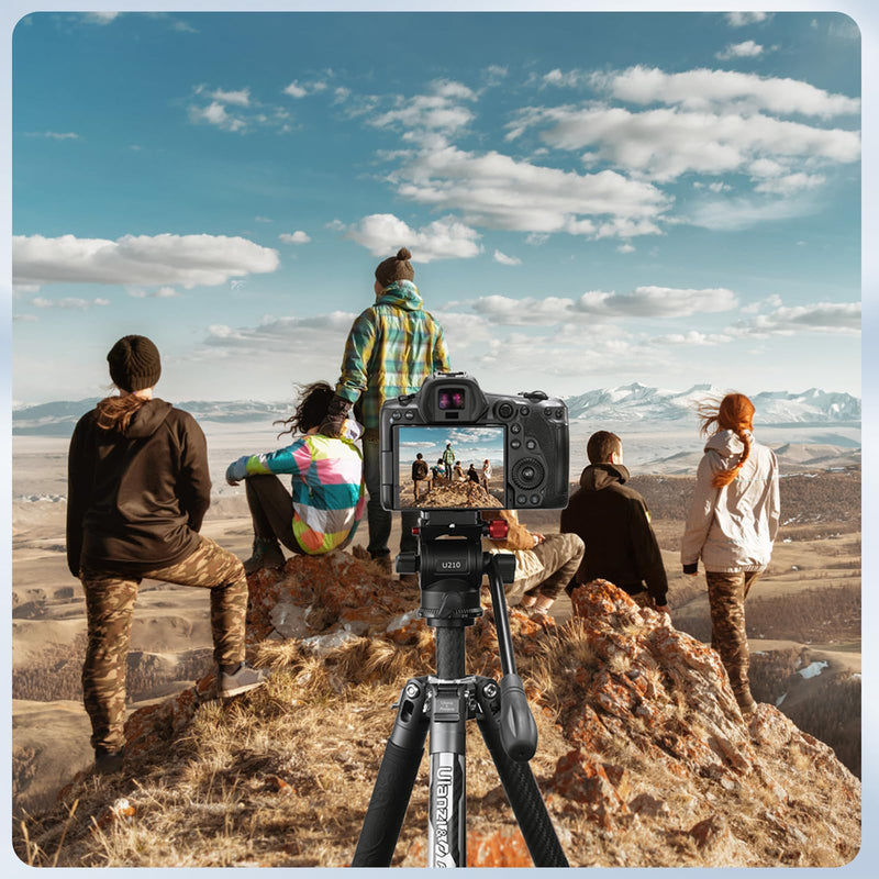 [Australia - AusPower] - ULANZI U210 Tripod Fluid Head, Mini Pan Tilt Head with Handle,Small Panoramic Ball Head with Arca Swiss Quick Release Plate Lightweight Filming Equipment for Compact Camera Loading up to 6.6lb/3kg 