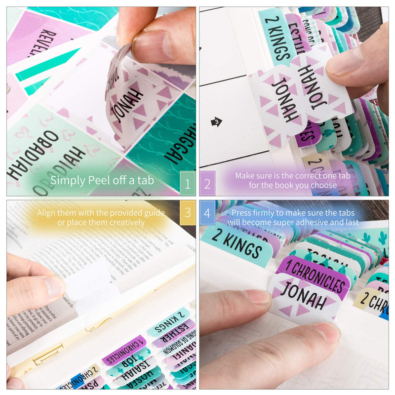 [Australia - AusPower] - Laminated Bible Tabs for Women and Girls (Large Print, Easy to Read), Women Bible Journaling Book Tabs, Christian Gift, 90 Colorful Bible Tabs Old and New Testament, Includes 24 Blank Tabs Space 