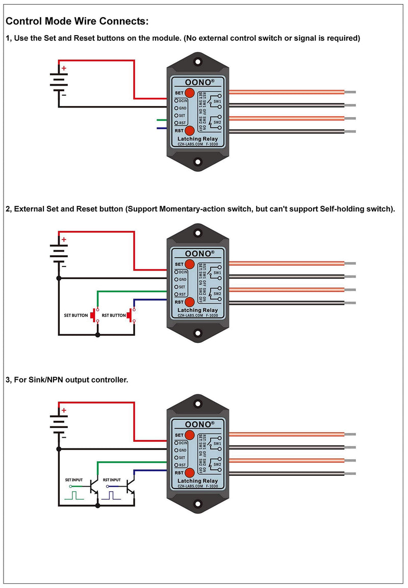 [Australia - AusPower] - DPST 1NO 1NC 8Amp Latching Relay Module (DC 12V) DC 12V 