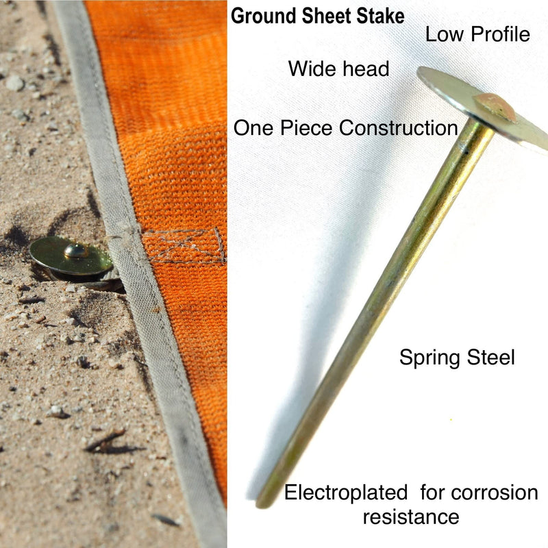[Australia - AusPower] - Cawood Anchor Ground Sheet Stake Corrosion Resistant Spring Steel Low Profile Trip Free Sand Mat RV Carpet Rug Overland Off Road Camping (Pack of 4) 
