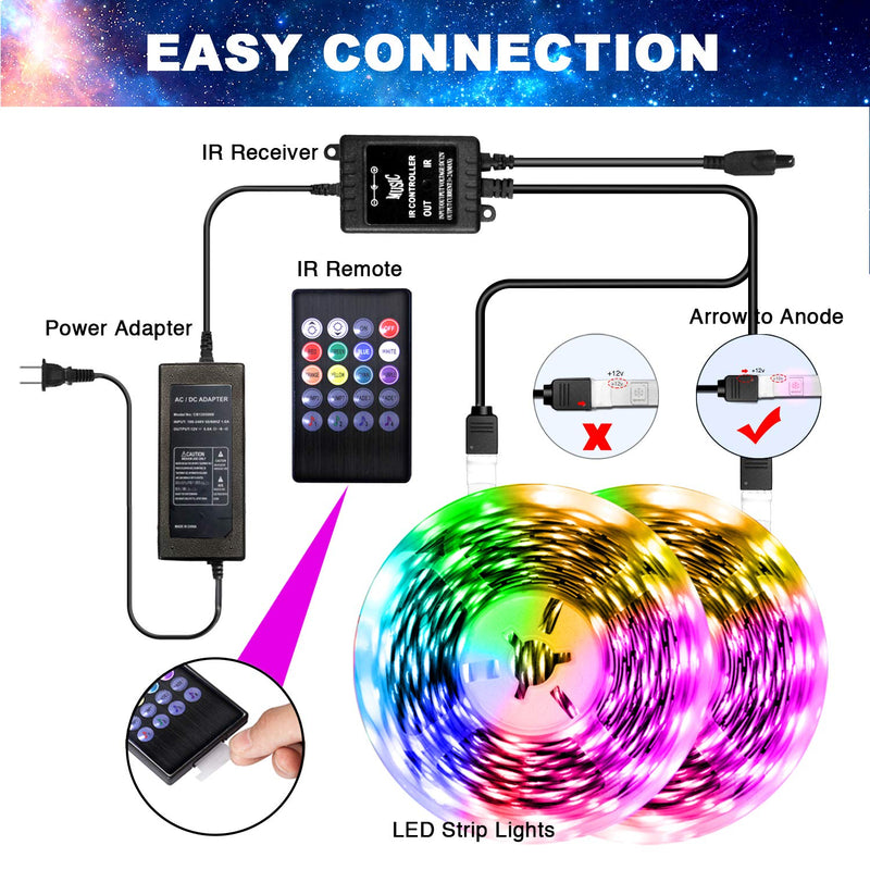 [Australia - AusPower] - DAYBETTER 50ft LED Strip Lights, LED Light Strip Music Sync 