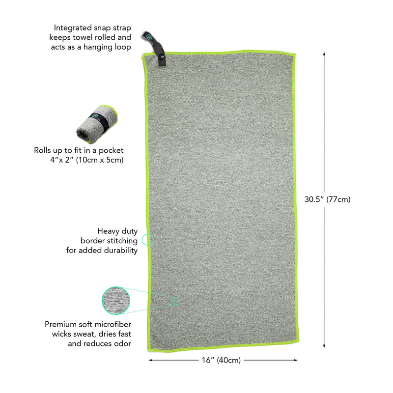 [Australia - AusPower] - Acteon Microfiber Gym Towels - Quick Dry Workout Towel - Fights Odors - Compact Sports Towel for Workout, Travel, Camping - Ultra Lightweight Sweat Towel - 5-Pack Heather Gray - 30"x16" 