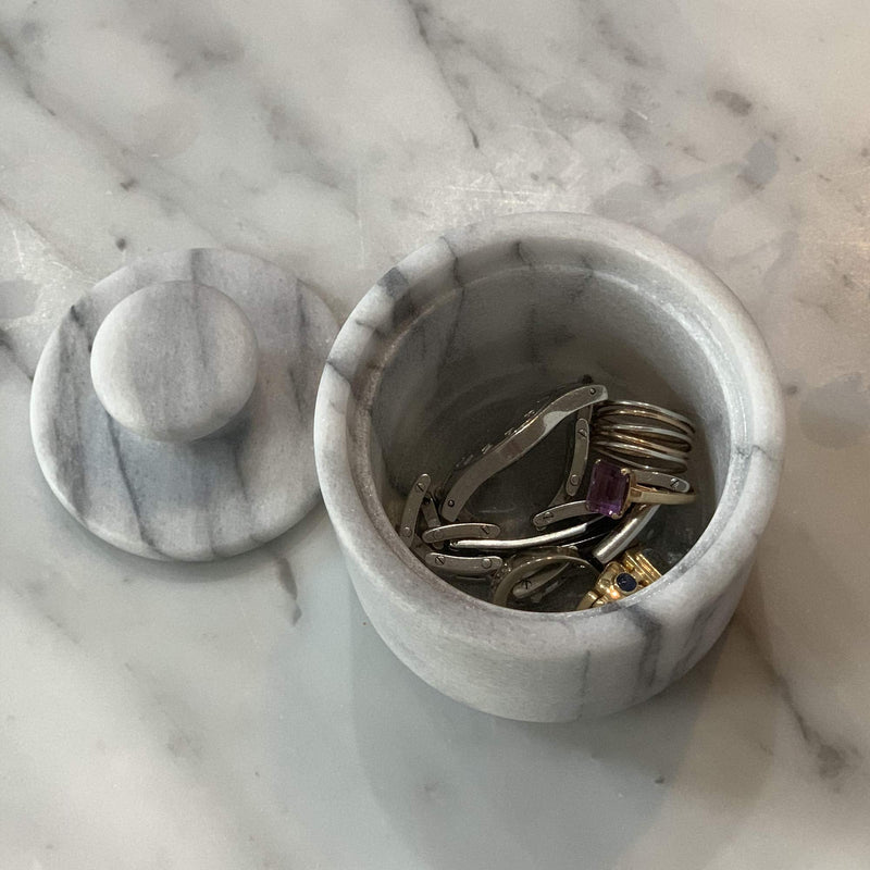[Australia - AusPower] - Fox Run Marble Salt Cellar, White 3" x 3" 