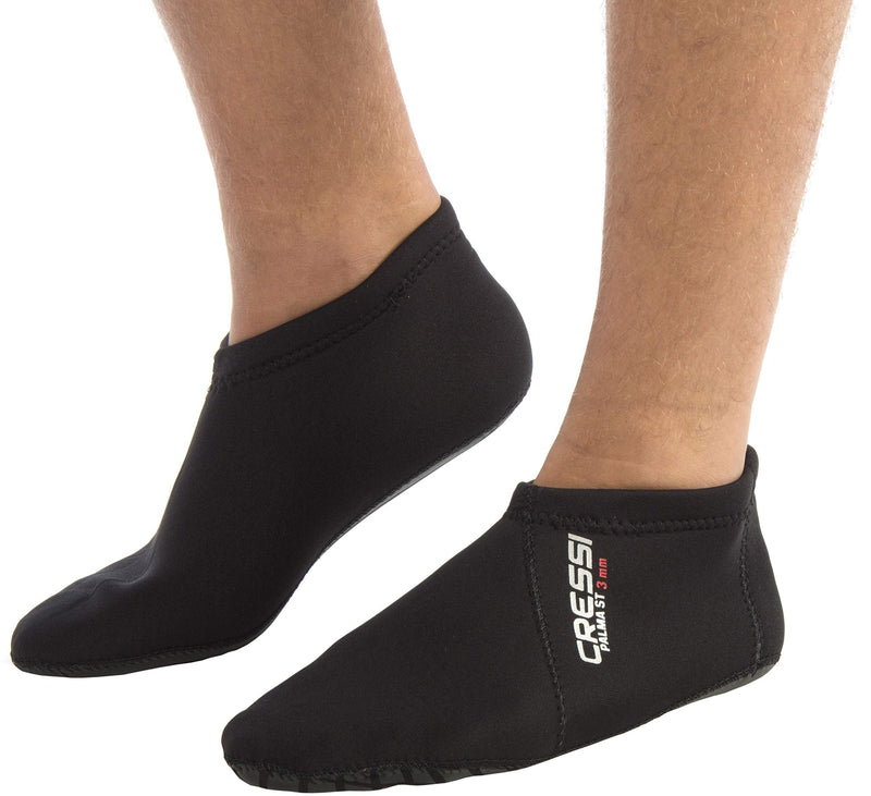 [Australia - AusPower] - Short Premium Neoprene Diving Socks 3mm | PALMA ST by Cressi: quality since 1946 X-Small-Small Black/Black 