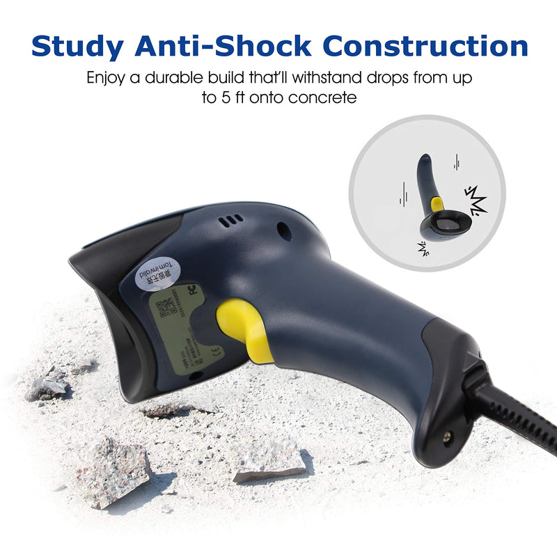 [Australia - AusPower] - TEEMI 2D QR Barcode Scanner, USB Wired Virtual COM Port Handheld Omnidirectional Scanning, Digital Coupon Screen Code Driver License Scan for Mac OS and Android with OTG Adapter, Window PC, Linux Scanner Only 