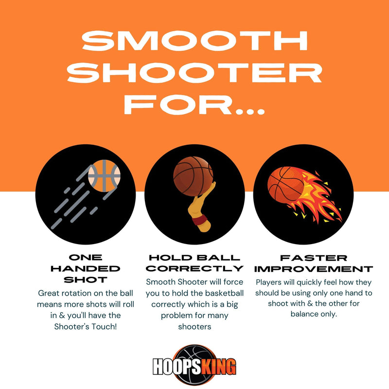 [Australia - AusPower] - HoopsKing Off Hand Shooting Aid Smooth Shooter - Guide Hand Shot Training Aid - Develop Muscle Memory for A True One Handed Release -Takes Away Off Hand from Shot Right 