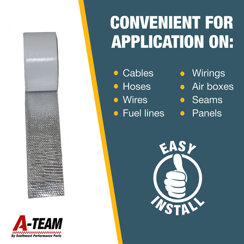 [Australia - AusPower] - A-Team Performance - Heat Shield Tape - with PSA Ultra-Lightweight Self-Adhesive Heat Resistant Heat Reflective Thermal Tape 1.5" x 15' - Roll Adhesive Backed Heat Barrier 