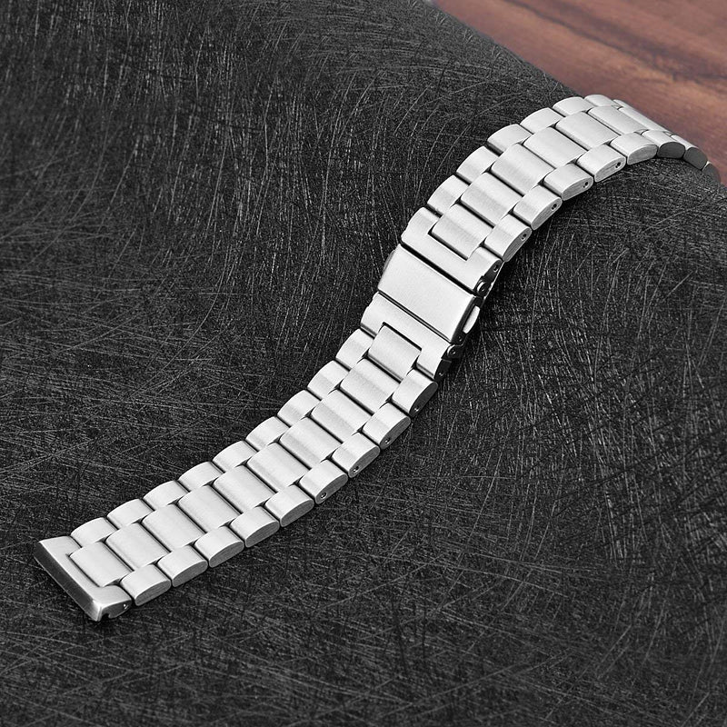 [Australia - AusPower] - VIGOSS Metal Strap Compatible with Fitbit Versa Bands/Lite Edition Band Silver Solid Stainless Steel Versa Bracelet Rreplacement for Fitbit Versa/Lite Edition Smartwatch Men Women Metal Silver 