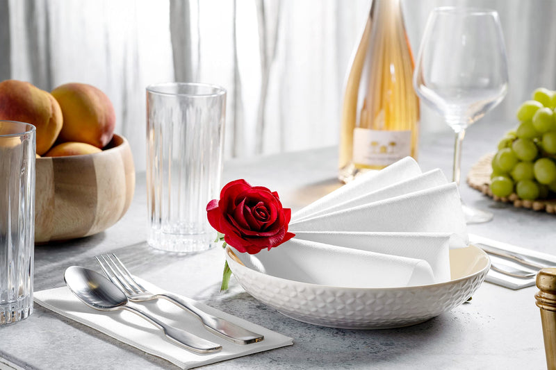 [Australia - AusPower] - Servietto Disposable Linen-Feel Guest Towels [Pack of 100] - Disposable Cloth-Like Hand Towels - Soft and Absorbent Paper Napkin for Kitchen, Bathroom, Party, Wedding, Or Event 