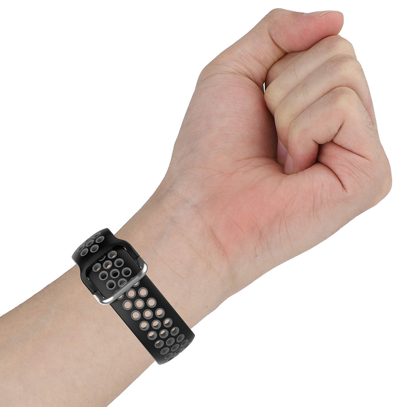[Australia - AusPower] - Bossblue Replacement Bands for Fitbit Versa2 / Versa / Versa Lite Fitness Smartwatch Accessories Watch Strap Band (Black_gray) Black_gray 