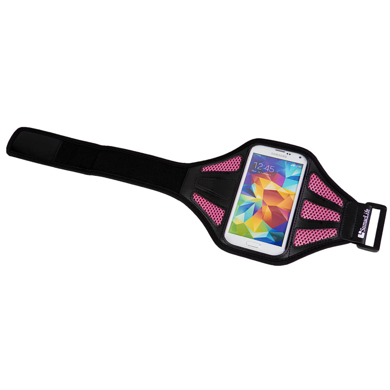 [Australia - AusPower] - SumacLife Mesh Workout Exercise Armband for Smartphones - Retail Packaging - Black/Pink Standard Packaging 