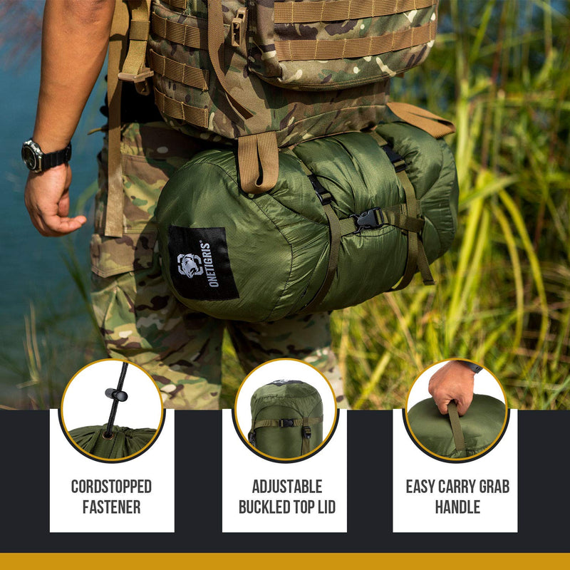 [Australia - AusPower] - OneTigris Sleeping Bag Compression Stuff Sack, 25L OD Green - 25L 
