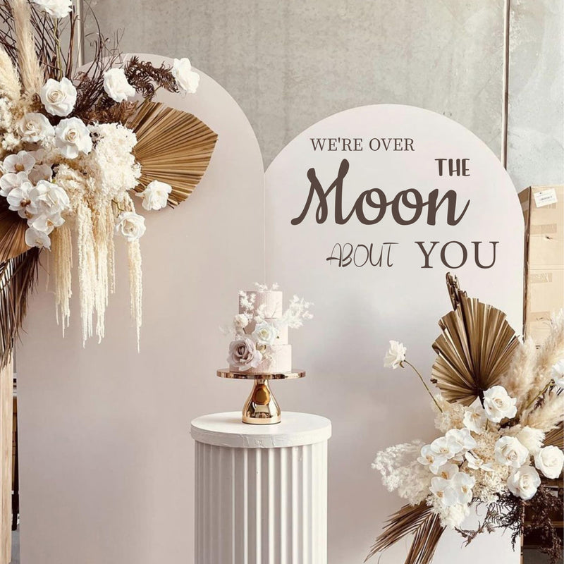 [Australia - AusPower] - MUWEOL We're Over The Moon About You Wall Decal - We're Over The Moon Baby Shower Decorations,Baby Nursery Wall Decor Stickers,Pregnancy Celebration Party Supplies 