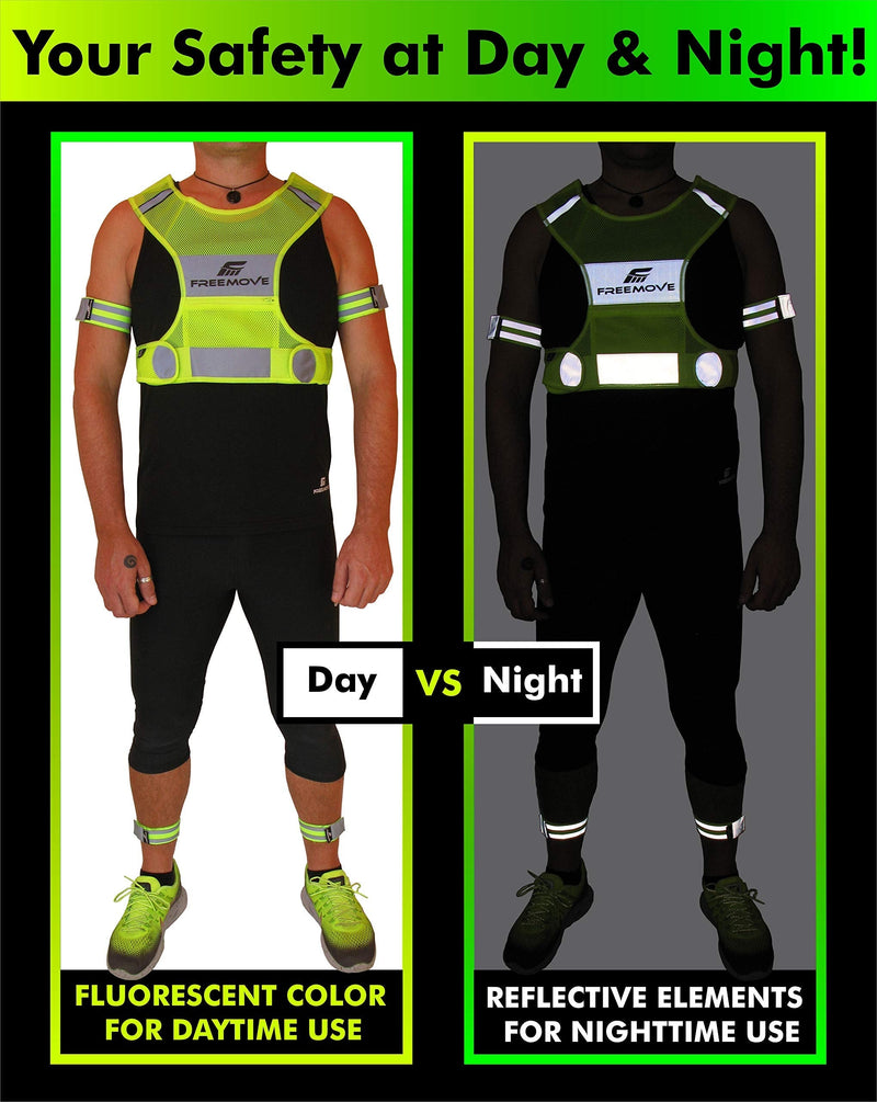 [Australia - AusPower] - Original Reflective Vest Running Gear + 2 Reflective Bands & Bag, Ultralight & Comfy, Running / Walking Safety Vest X-Small 