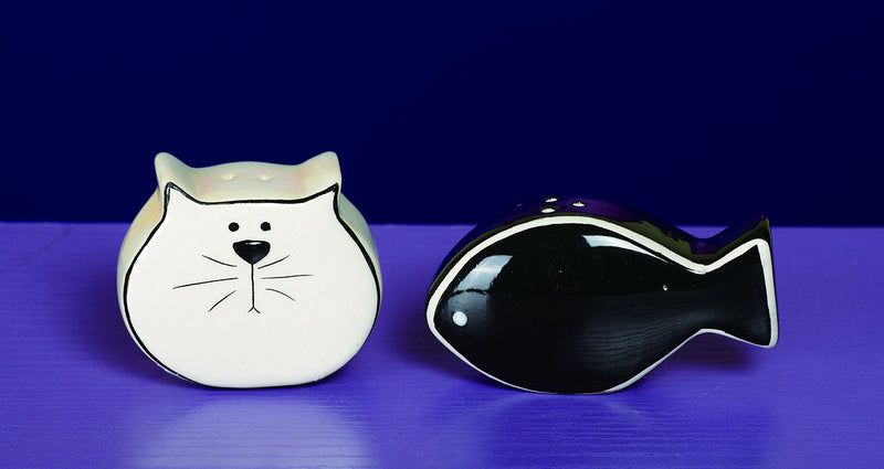 [Australia - AusPower] - Transpac Home and Garden Purr'fection Salt and Pepper Shakers, Multi-Color, Set of 2 