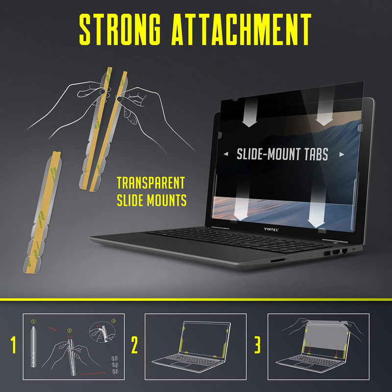 [Australia - AusPower] - Privacy Screen Adhesive Tabs and Strips for Computer Monitors and Laptops - Replacement kit 