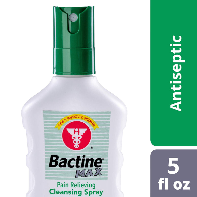 [Australia - AusPower] - Bactine Max Pain Relieving Cleansing Spray, Maximum Strength First Aid Pain Relief + Antiseptic Spray, 5oz, 2 Pack 