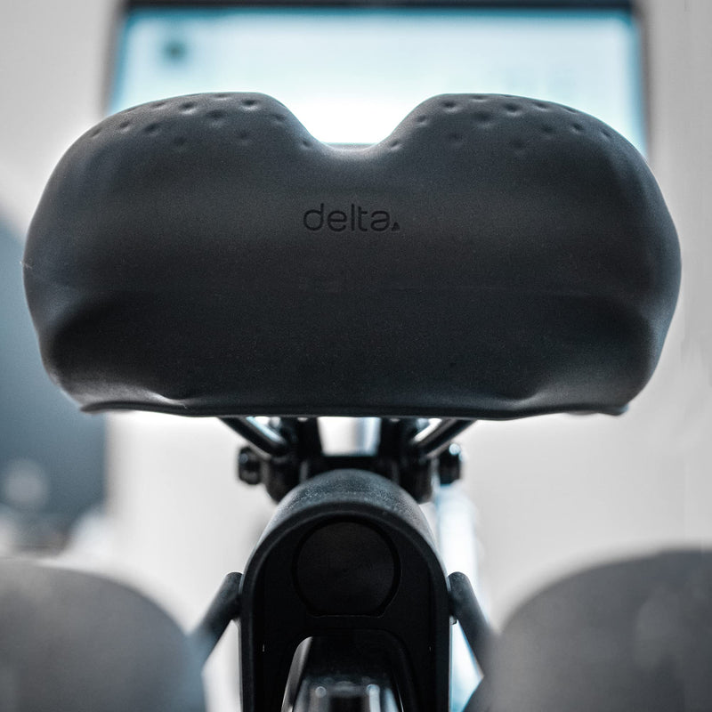 [Australia - AusPower] - Delta Cycle & Home hexAir Peloton Seat Cushion - Instant Response, Pressure Reducing hexAir Grid Technology - Not Padded Gel - Bicycle Seat Cushion for Road, Mountain, and All Indoor Exercise Bikes Racing Black 