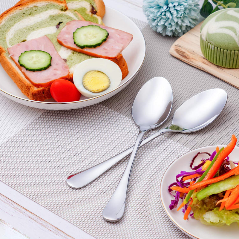 [Australia - AusPower] - Dinner Spoon Set,16 Pcs 7.3" Tablespoons,Premium Food Grade 18/10 Stainless Steel Spoons,Durable Metal Spoons,Tablespoon,Silverware Spoons Only,Mirror Finish & Dishwasher Safe,Use for Home,Restaurant 7.3" 