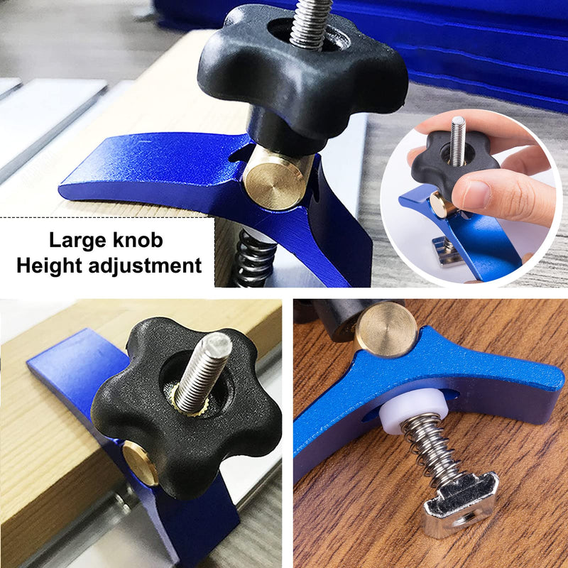 [Australia - AusPower] - T-Track Mini Hold Down Clamp Kit - Aluminum Alloy T-Slot CNC Router Clamps for Woodworking and Metalworking with T-screw  （2 Pieces） 
