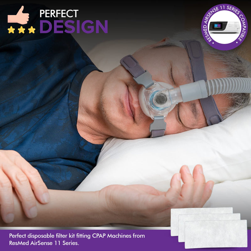 [Australia - AusPower] - CPAP Filters Fits ResMed Airsense 11 Disposable Felt Pollen air Filter - 40 Pack- Made in The USA CPAP Filter Supplies Series Machines - by Mars Wellness 40 Filters 