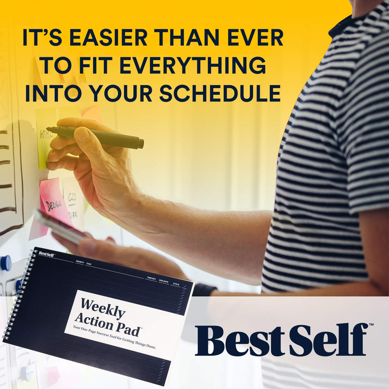 [Australia - AusPower] - Weekly Action Pad by BestSelf — ToDo Notepad Planning Tool Designed to Optimize Your Week, Effectively Manage Tasks, Boost Productivity and Maximize Results - 52 Tear Off 11” x 7” Sheets 