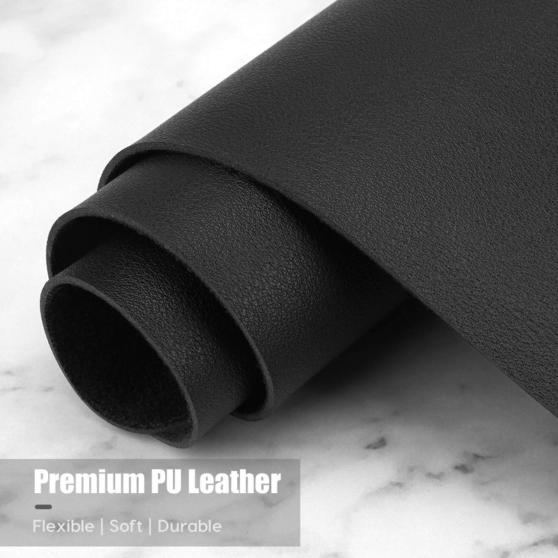 [Australia - AusPower] - Hsurbtra Desk Pad, 23.6" x 13.8" PU Leather Desk Mat, M Extended Mouse Pad, Waterproof Desk Blotter Protector, Ultra Thin Small Laptop Keyboard Mat, Non-Slip Desk Writing Pad for Office Home, Black 23.6" x 13.8" 